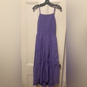 Purple Strapless Dress with Cutouts
